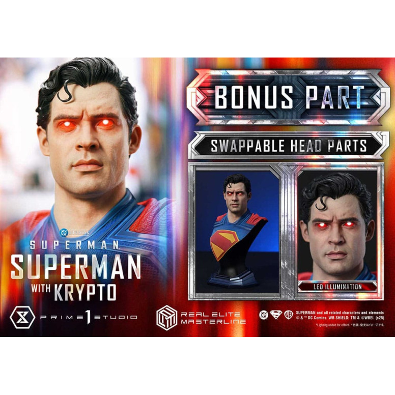 Prime 1 Studio - Superman con Krypto Bonus Version - Real Elite Masterline Series 1/3