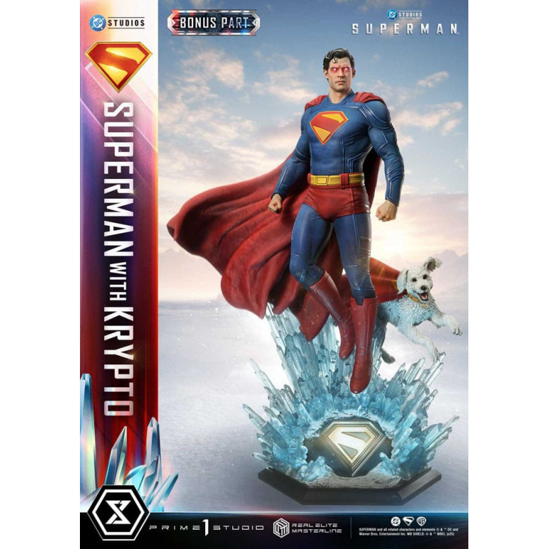 Prime 1 Studio - Superman con Krypto Bonus Version - Real Elite Masterline Series 1/3