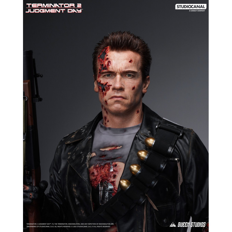 Queen Studios - Busto T-800 dañado en batalla - Terminator 2