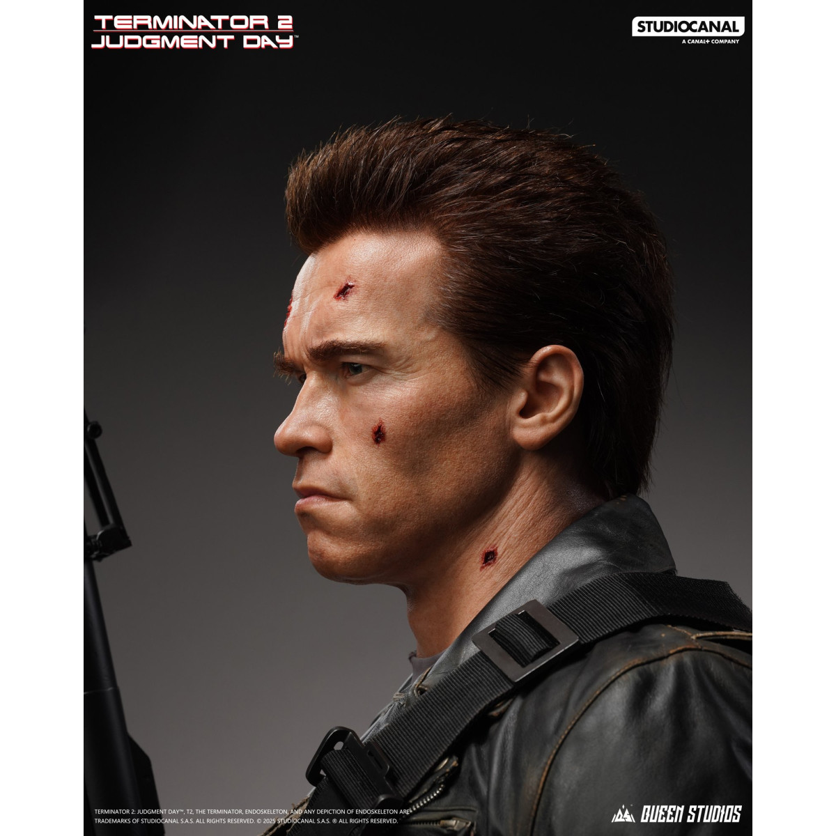 Queen Studios - Busto T-800 dañado en batalla - Terminator 2