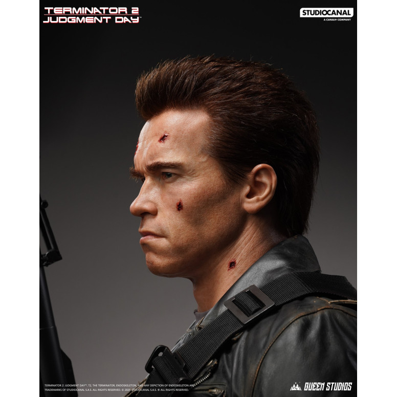 Queen Studios - Busto T-800 dañado en batalla - Terminator 2