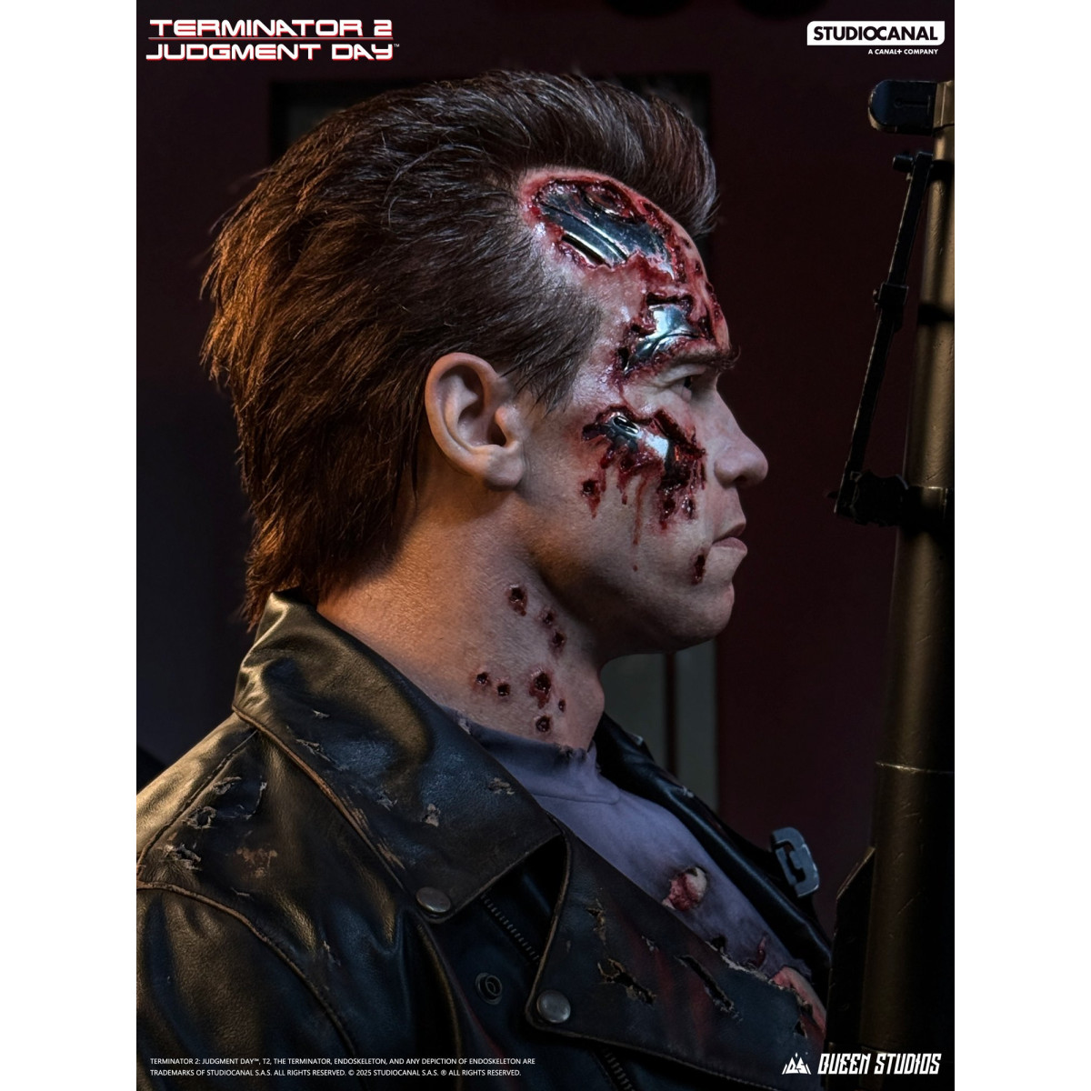 Queen Studios - Busto T-800 dañado en batalla - Terminator 2