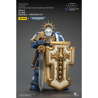 JoyToy - Nivel Secreto - Ultramarines Levantus con Power Sword, Stormshield y Bolt Pistol 1/18 - Warhammer 40000