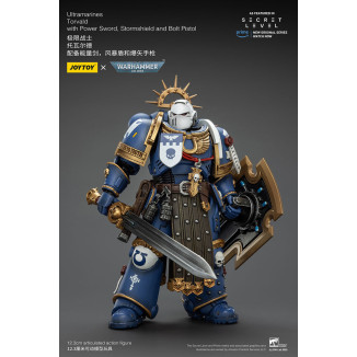 JoyToy - Nivel Secreto - Ultramarines Torvald con Power Sword, Stormshield y Bolt Pistol 1/18 - Warhammer 40000
