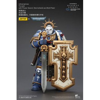 JoyToy - Nivel Secreto - Ultramarines Torvald con Power Sword, Stormshield y Bolt Pistol 1/18 - Warhammer 40000