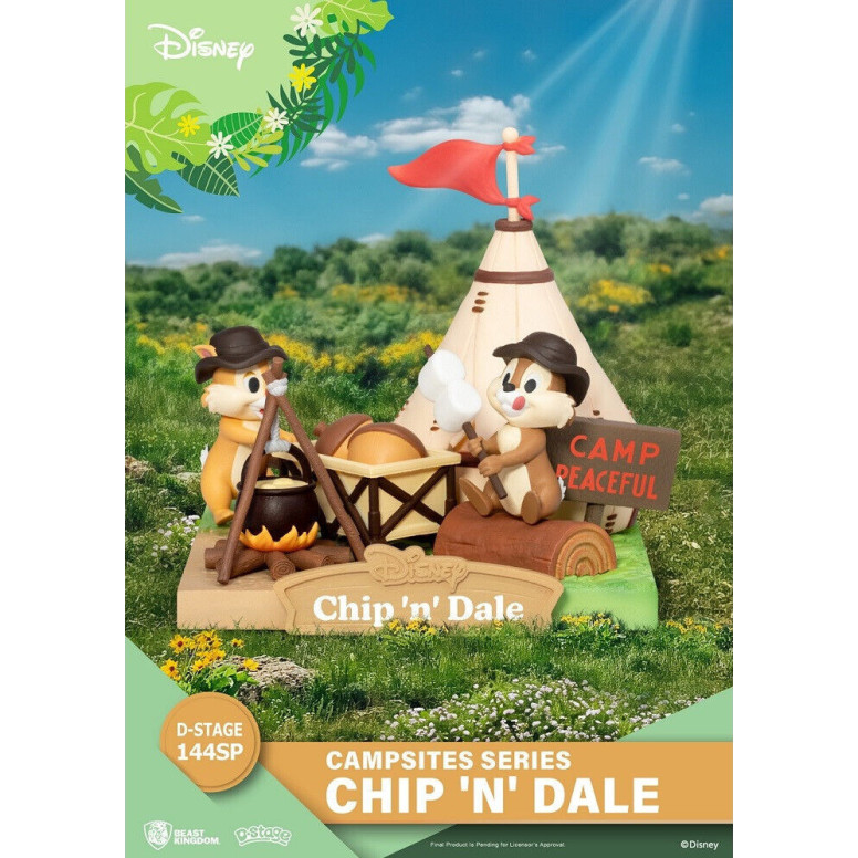 Beast Kingdom Disney - D-Stage Diorama de PVC Serie Camping - Chip 'n' Dale Edición Especial
