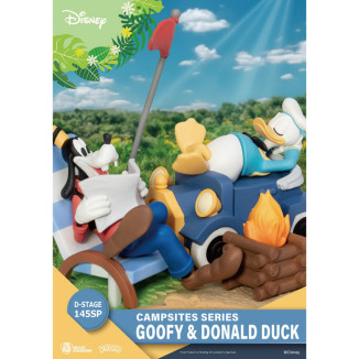 Beast Kingdom Disney - D-Stage Diorama de PVC Serie Camping - Edición Especial Goofy y el Pato Donald