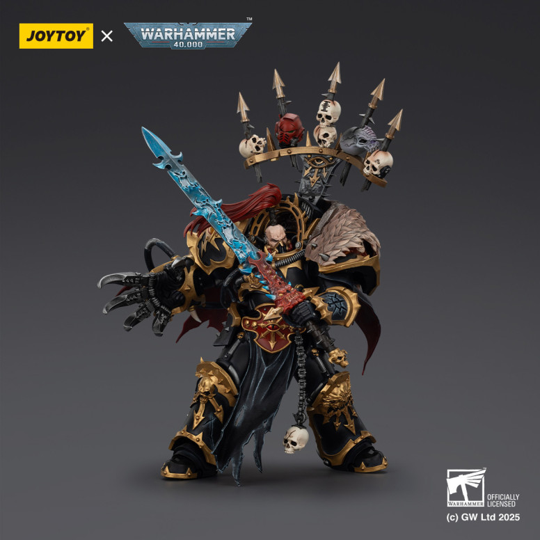 JoyToy Caos Space Marines - Black Legion - Abaddon el Expoliador con Drach'nyen y el Talon de Horus - 1/18 - Warhammer 40K