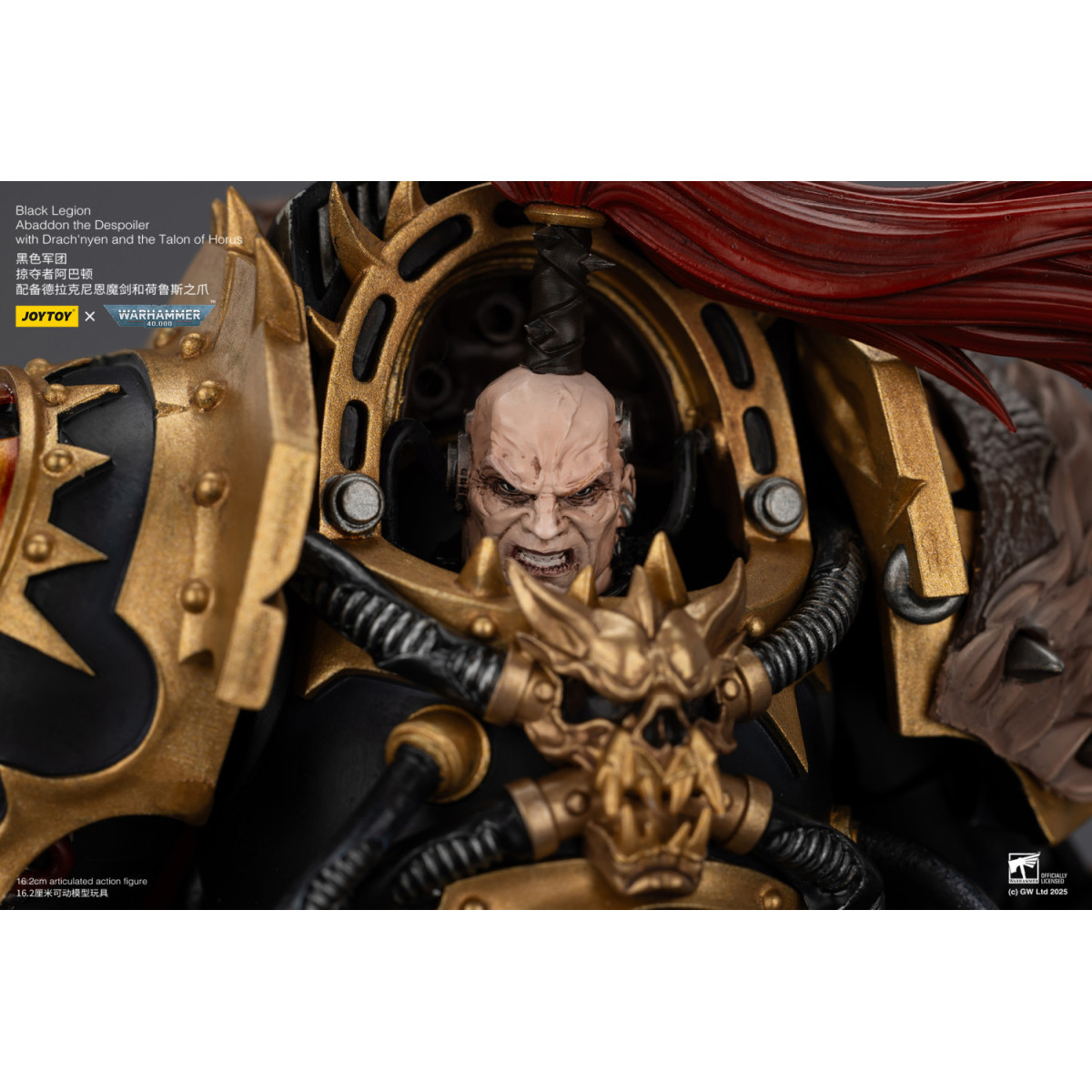 JoyToy Caos Space Marines - Black Legion - Abaddon el Expoliador con Drach'nyen y el Talon de Horus - 1/18 - Warhammer 40K