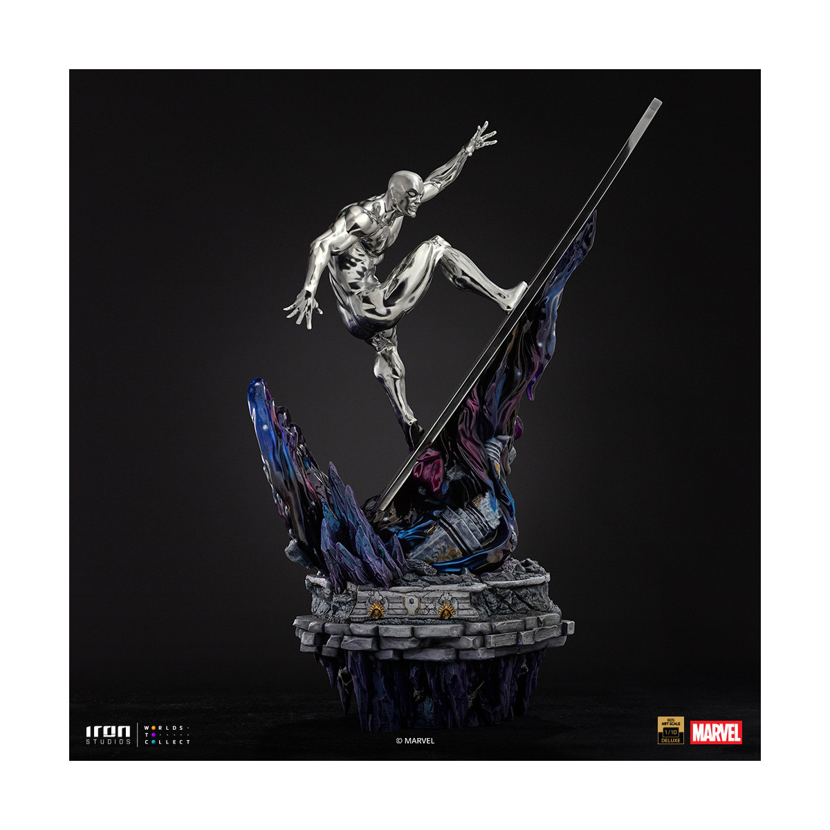 Iron Studios Marvel - Silver Surfer Deluxe Art Escala 1/10 - Guantelete del Infinito Diorama