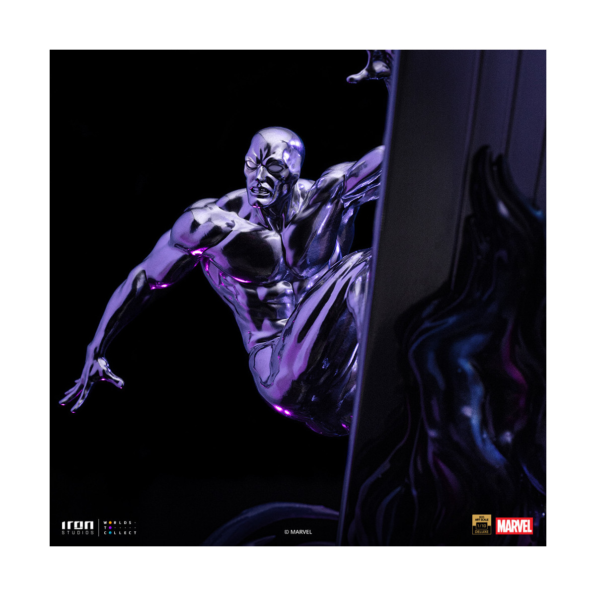 Iron Studios Marvel - Silver Surfer Deluxe Art Escala 1/10 - Guantelete del Infinito Diorama