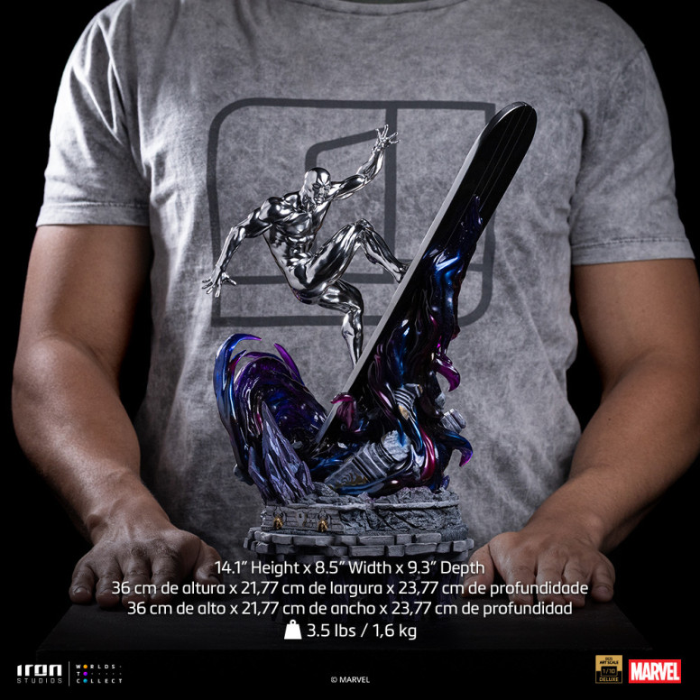 Iron Studios Marvel - Silver Surfer Deluxe Art Escala 1/10 - Guantelete del Infinito Diorama