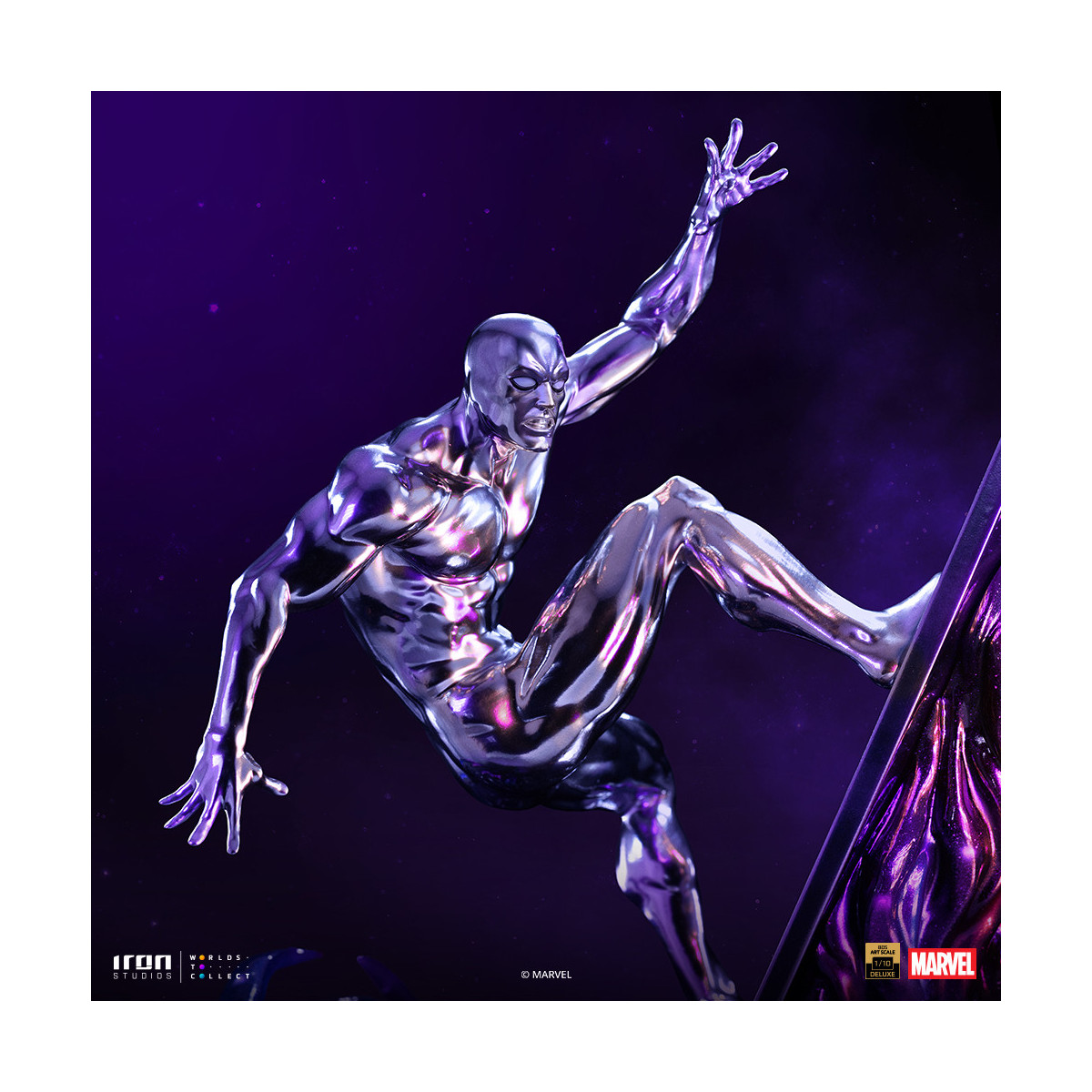 Iron Studios Marvel - Silver Surfer Deluxe Art Escala 1/10 - Guantelete del Infinito Diorama