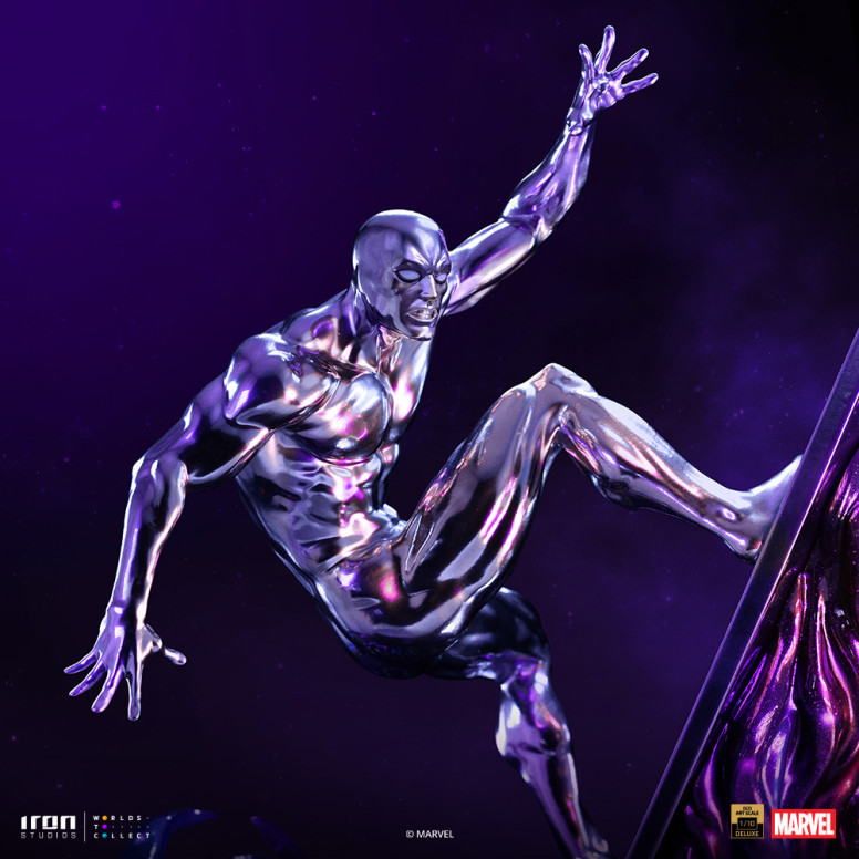Iron Studios Marvel - Silver Surfer Deluxe Art Escala 1/10 - Guantelete del Infinito Diorama