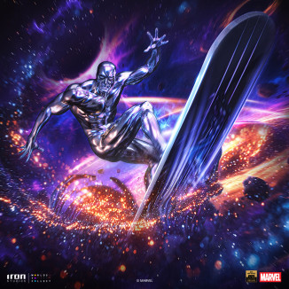 Iron Studios Marvel - Silver Surfer Deluxe Art Escala 1/10 - Guantelete del Infinito Diorama