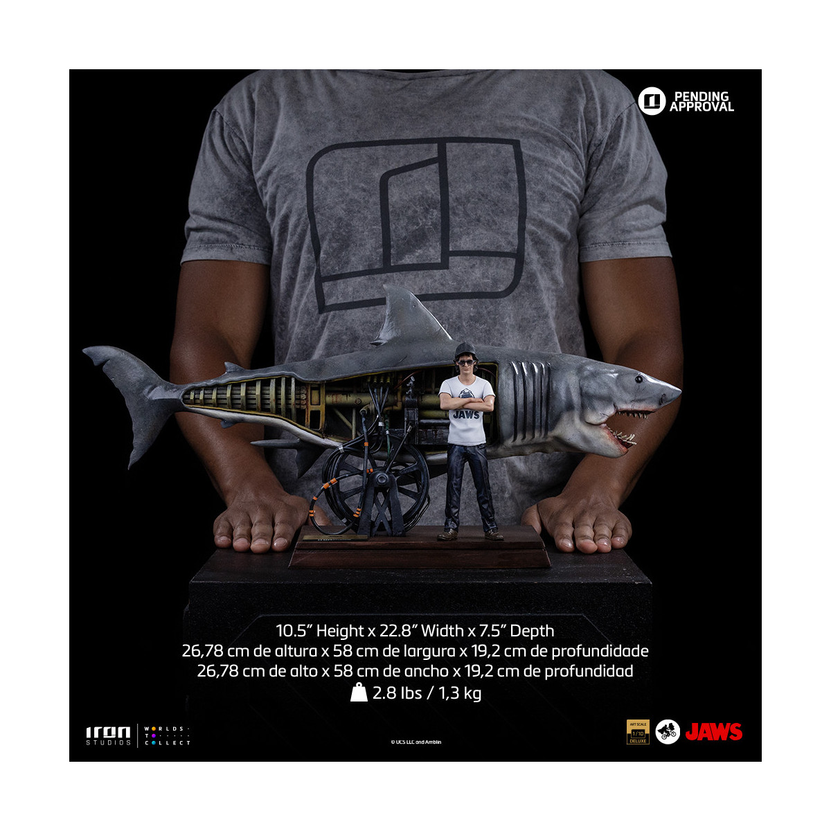 Iron Studios - JAWS - Steven Spielberg (Jaws 50th Anniversary) Deluxe Art Scale1/10 - Tiburón