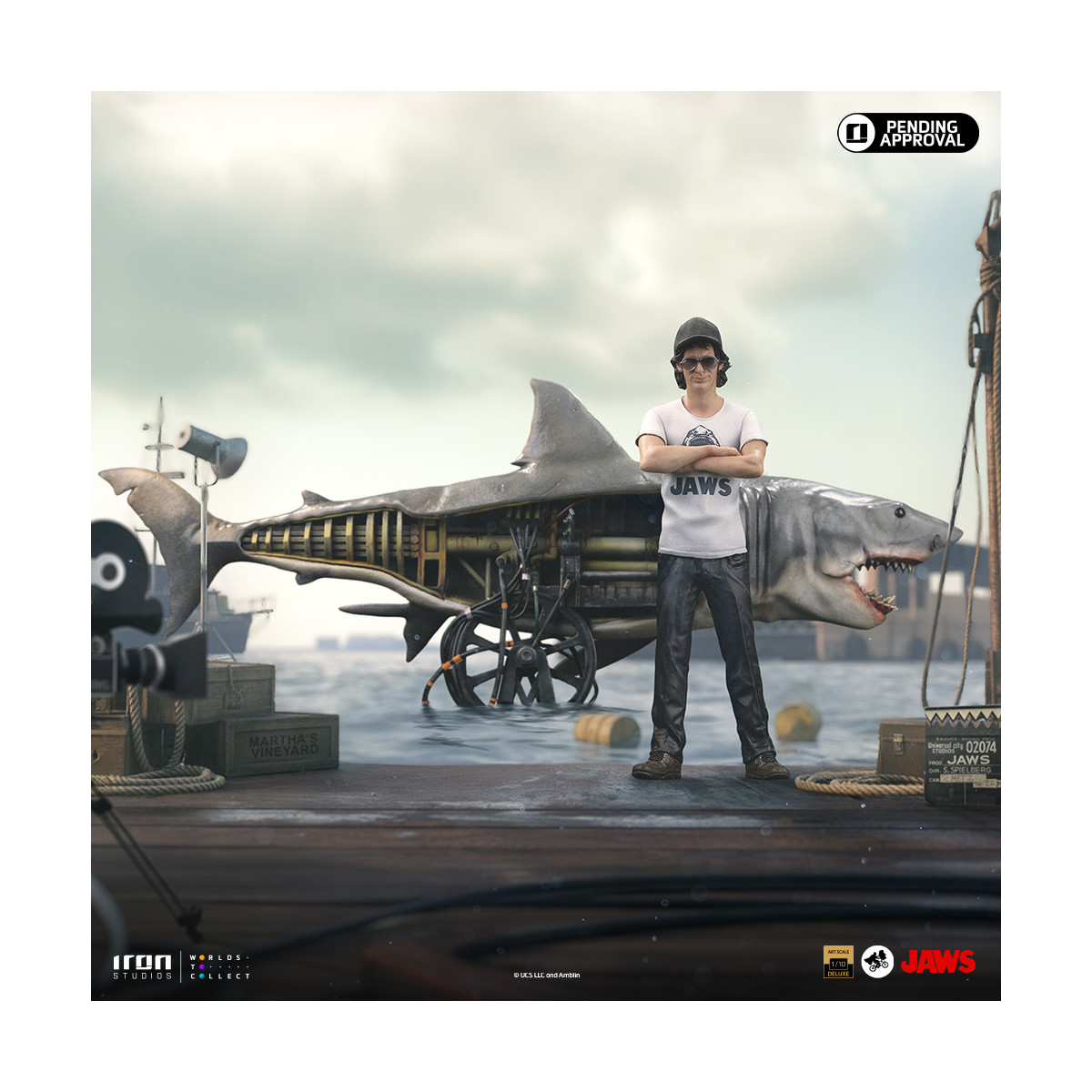 Iron Studios - JAWS - Steven Spielberg (Jaws 50th Anniversary) Deluxe Art Scale1/10 - Tiburón