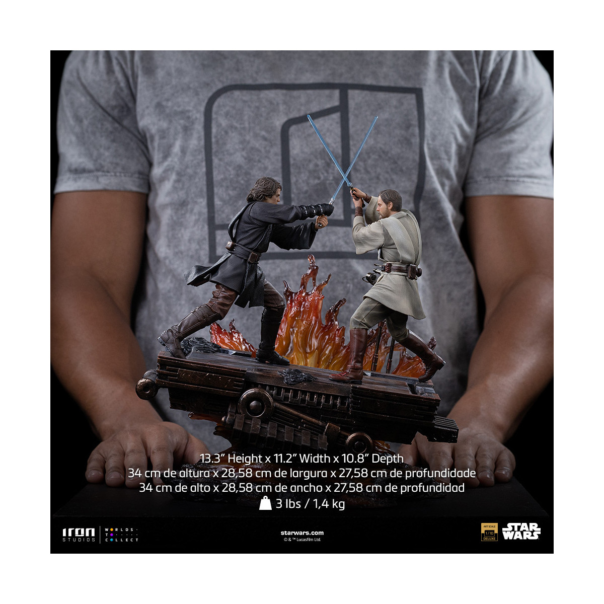 Iron Studios Star Wars - Anakin vs Obi-wan Deluxe Art Escala 1/10 - Episodio 3