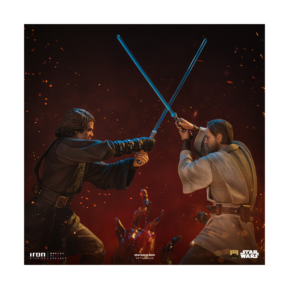Iron Studios Star Wars - Anakin vs Obi-wan Deluxe Art Escala 1/10 - Episodio 3
