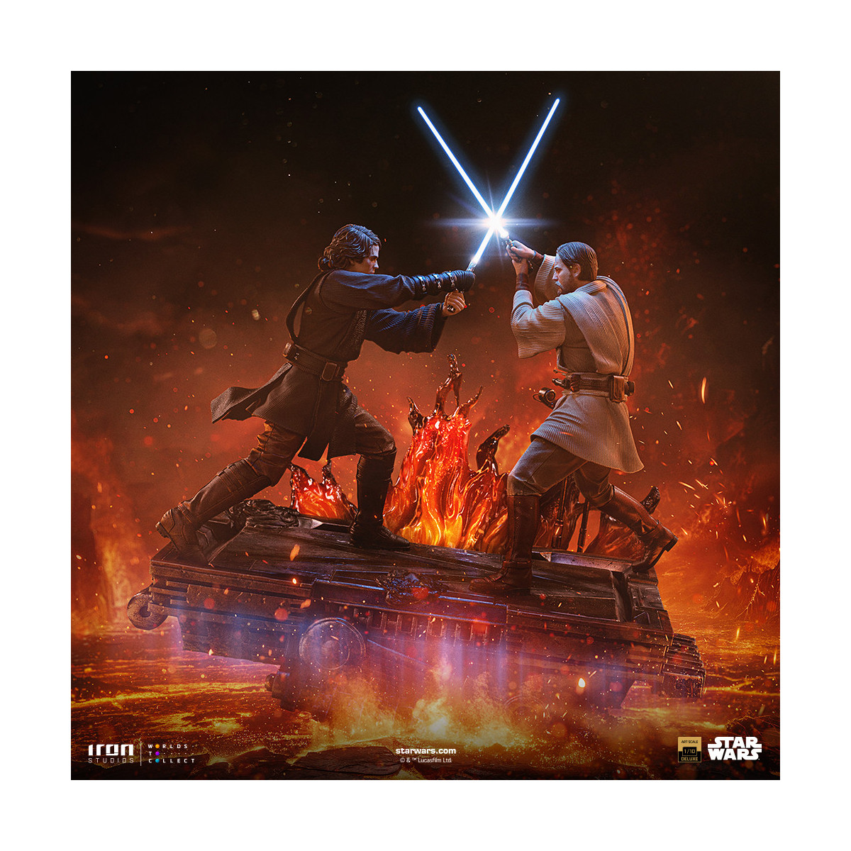 Iron Studios Star Wars - Anakin vs Obi-wan Deluxe Art Escala 1/10 - Episodio 3