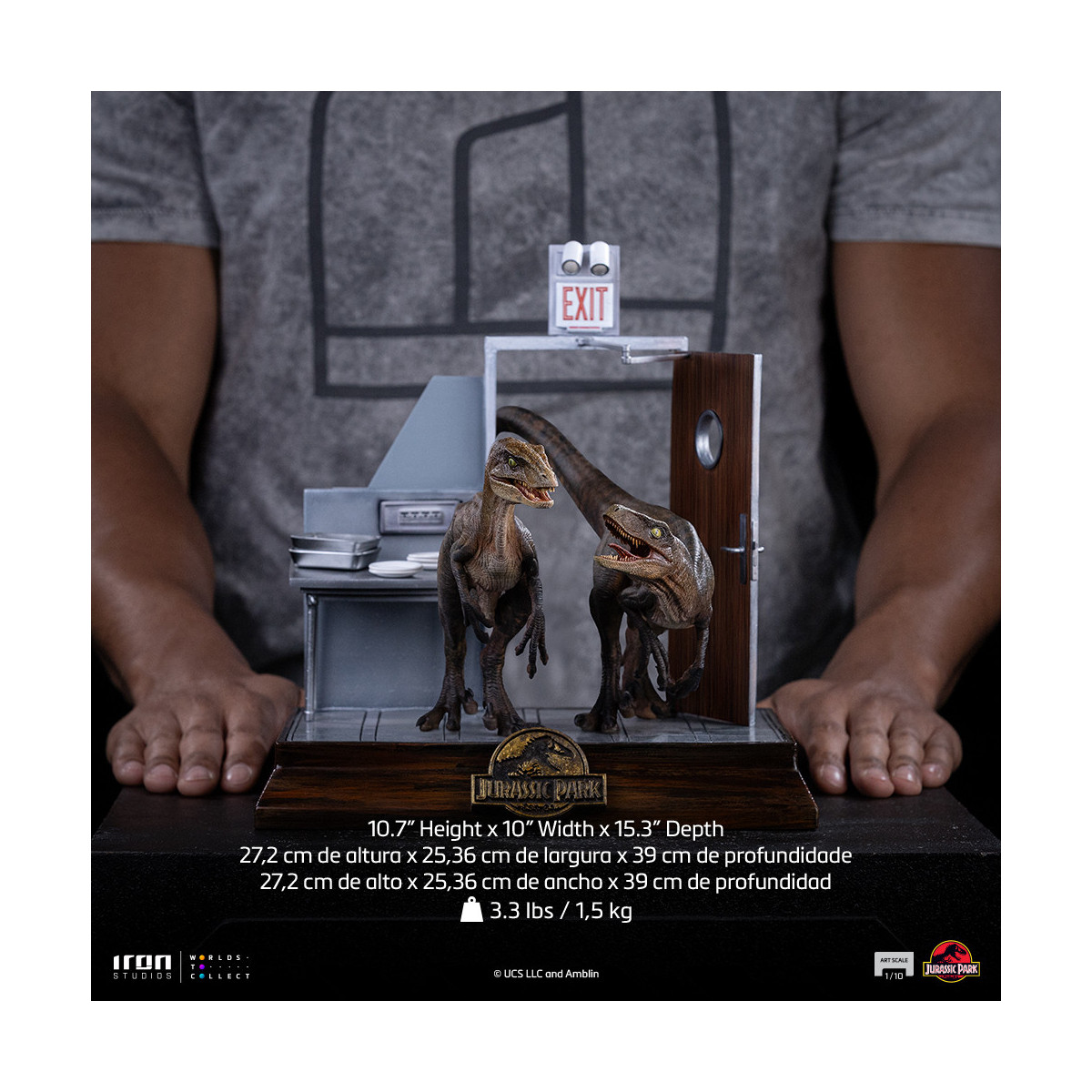 Iron Studios - Rapaces a las puertas de la cocina - Jurassic Park 1/10 Bds Art Scale