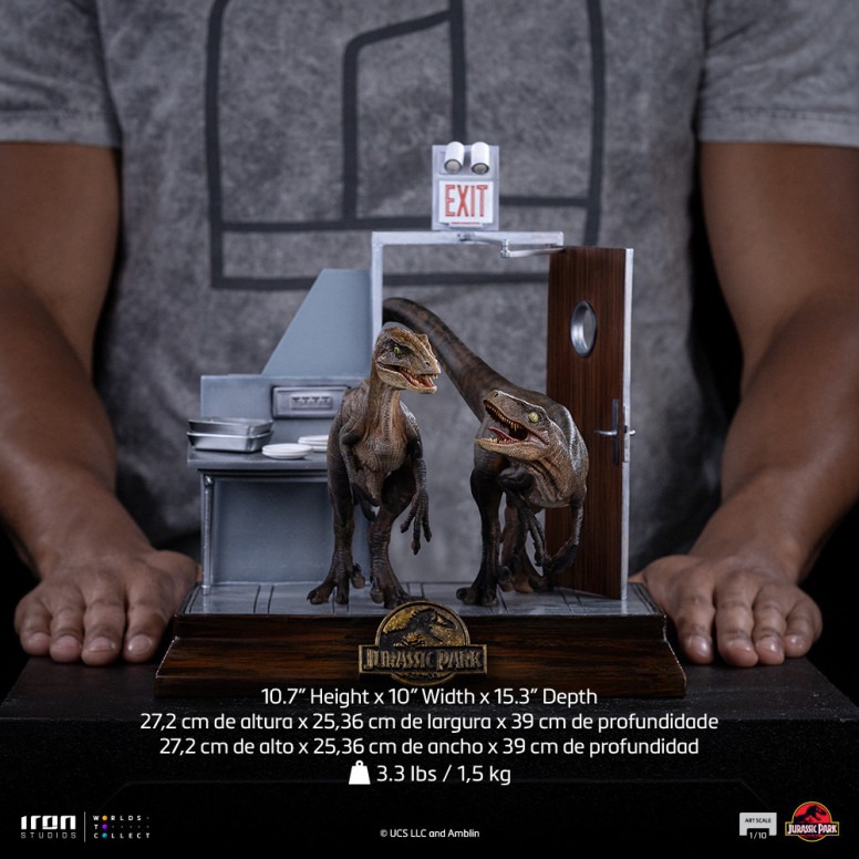 Iron Studios - Rapaces a las puertas de la cocina - Jurassic Park 1/10 Bds Art Scale