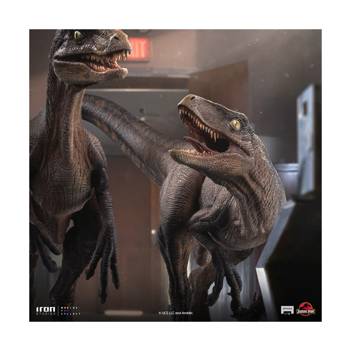 Iron Studios - Rapaces a las puertas de la cocina - Jurassic Park 1/10 Bds Art Scale