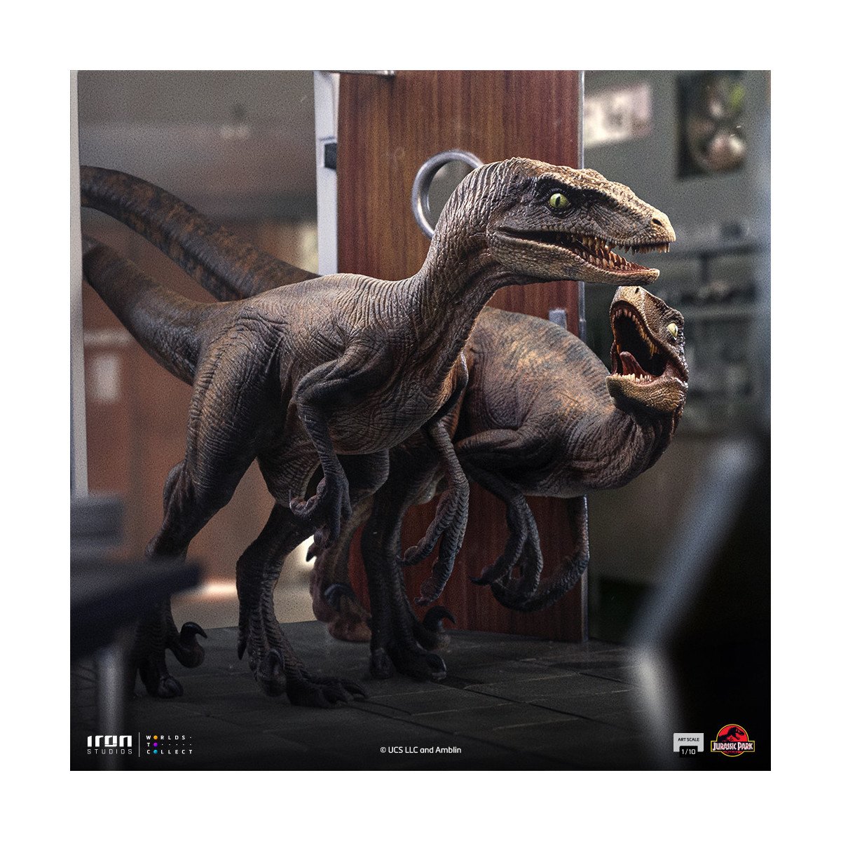 Iron Studios - Rapaces a las puertas de la cocina - Jurassic Park 1/10 Bds Art Scale