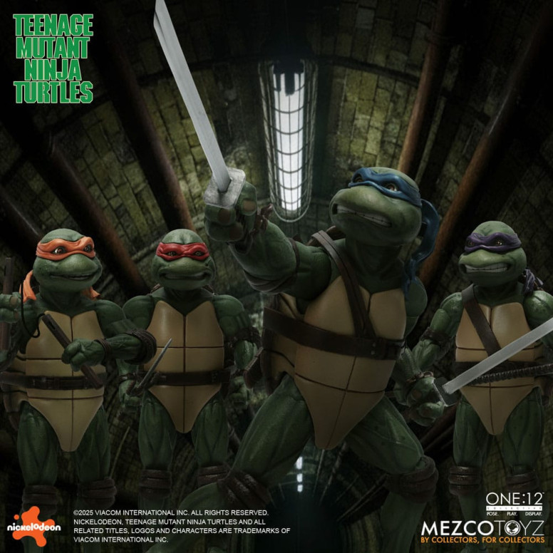 Mezco One 12 - Teenage Mutant Ninja Turtles (Película de 1990) Set de 4 figuras - Tortugas Ninja