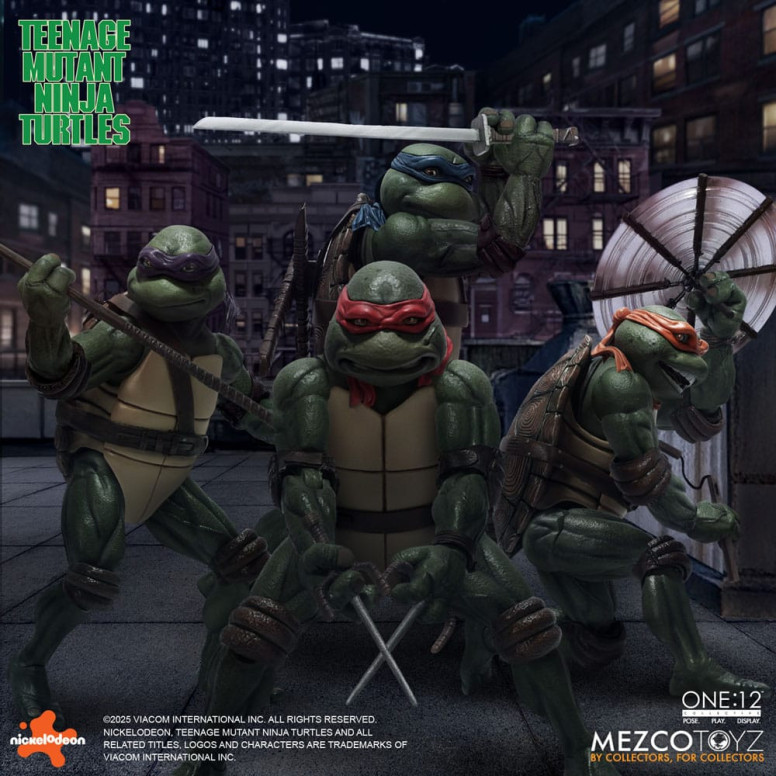 Mezco One 12 - Teenage Mutant Ninja Turtles (Película de 1990) Set de 4 figuras - Tortugas Ninja