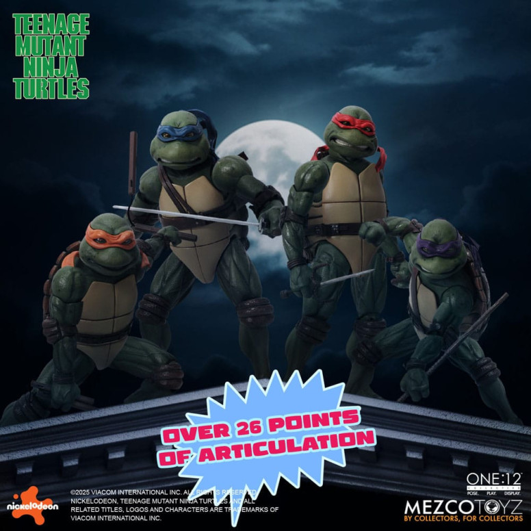Mezco One 12 - Teenage Mutant Ninja Turtles (Película de 1990) Set de 4 figuras - Tortugas Ninja