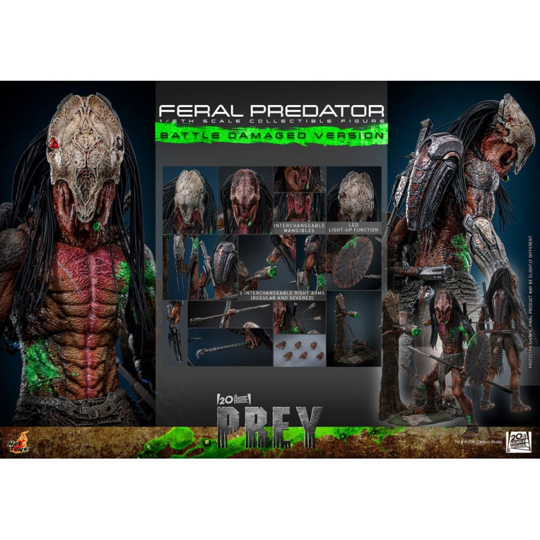 Hot Toys - Depredador Feral (Versión Dañada en Batalla) MMS 1/6 - Prey