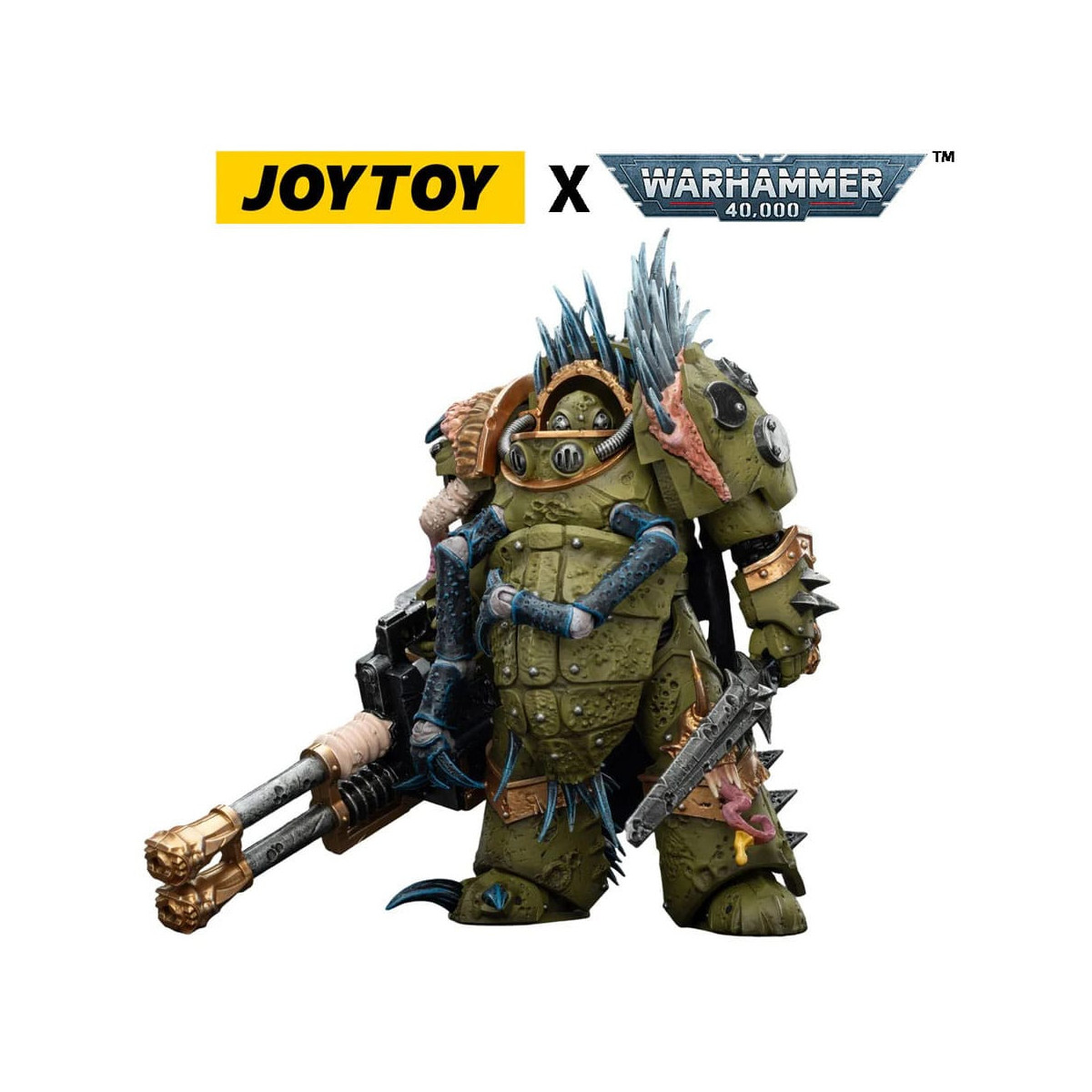 Joytoy - Death Guard - Blightlord Terminator 1 con Reaper Autocannon y Bubotic Blades 1/18 - Warhammer 40k
