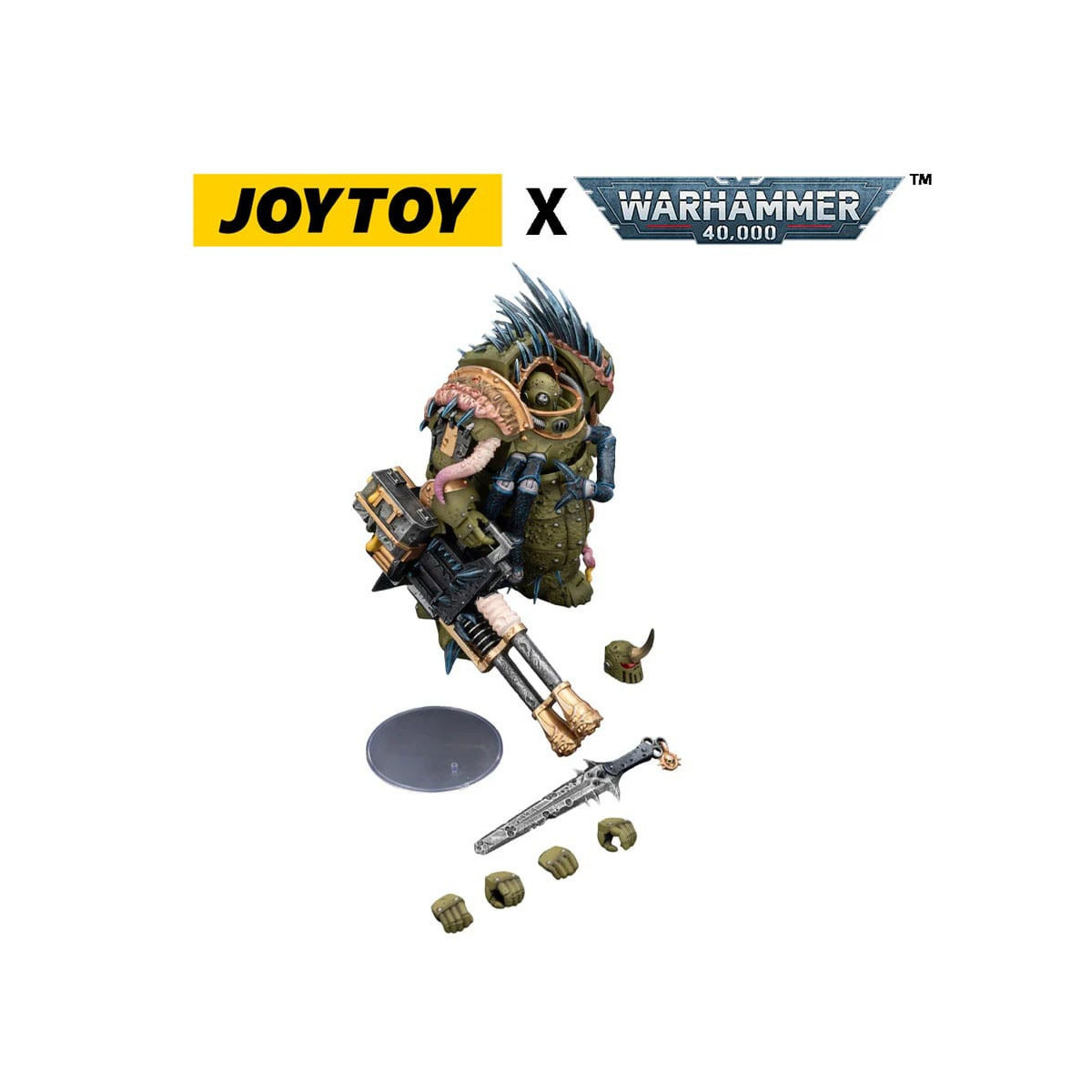 Joytoy - Death Guard - Blightlord Terminator 1 con Reaper Autocannon y Bubotic Blades 1/18 - Warhammer 40k