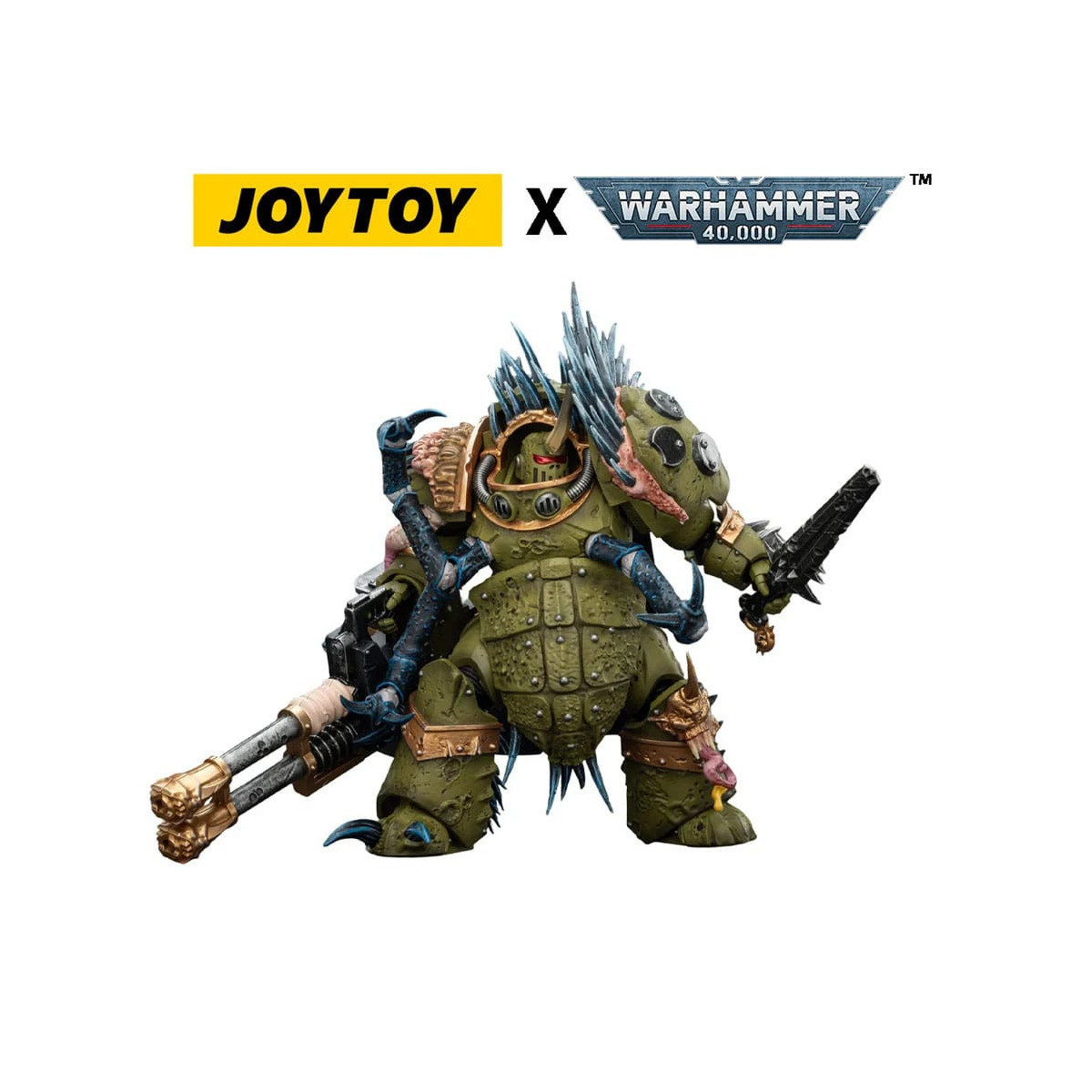 Joytoy - Death Guard - Blightlord Terminator 1 con Reaper Autocannon y Bubotic Blades 1/18 - Warhammer 40k