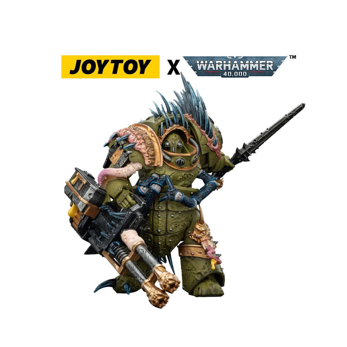 Joytoy - Death Guard - Blightlord Terminator 1 con Reaper Autocannon y Bubotic Blades 1/18 - Warhammer 40k