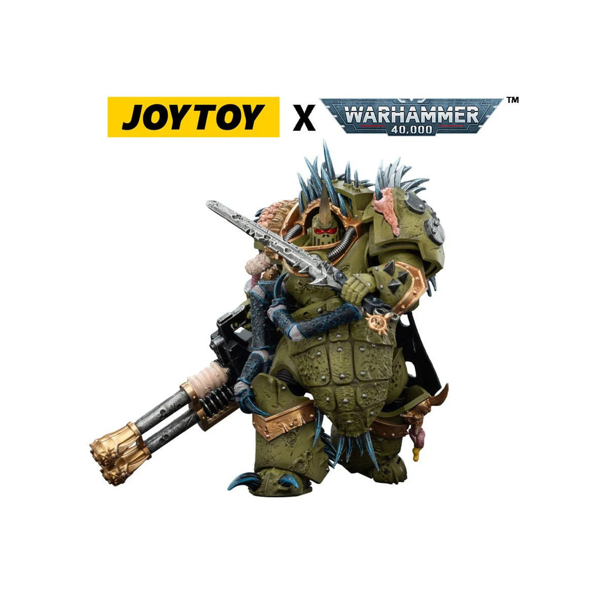 Joytoy - Death Guard - Blightlord Terminator 1 con Reaper Autocannon y Bubotic Blades 1/18 - Warhammer 40k