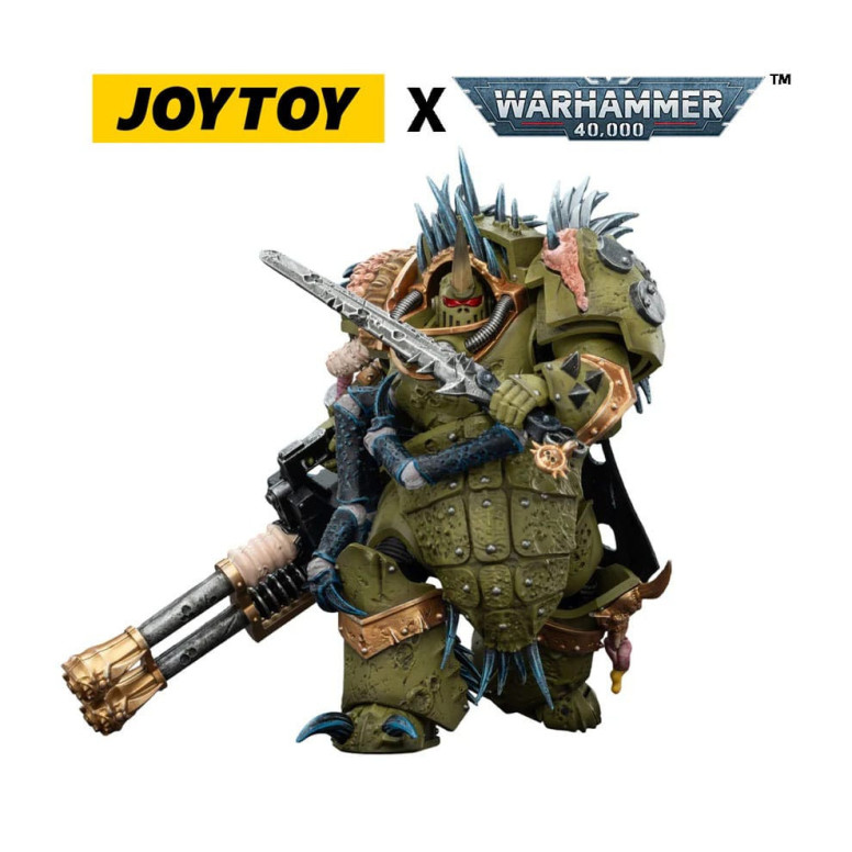 Joytoy - Death Guard - Blightlord Terminator 1 con Reaper Autocannon y Bubotic Blades 1/18 - Warhammer 40k
