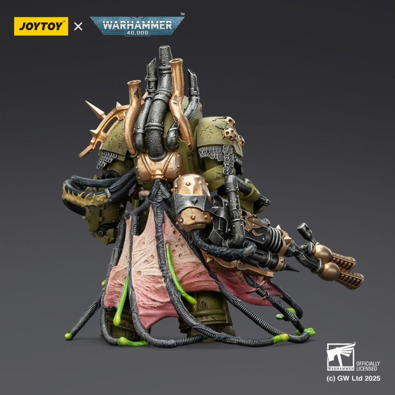 Joytoy - Guardia de la Muerte - Señor de la Virulencia con Puño de Poder y Lanzador de Plaga Gemelo 1/18 - Warhammer 40k