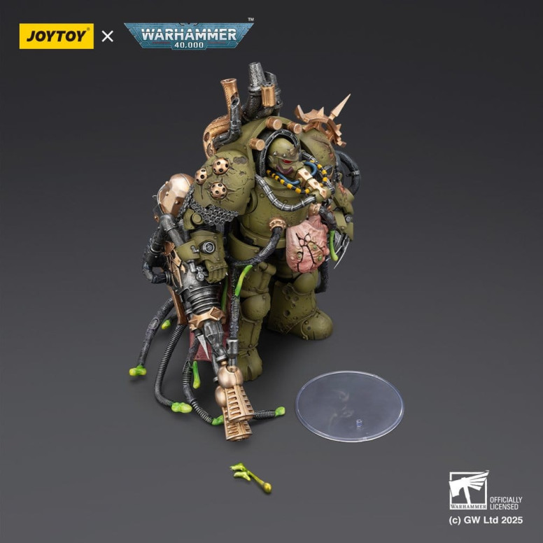Joytoy - Guardia de la Muerte - Señor de la Virulencia con Puño de Poder y Lanzador de Plaga Gemelo 1/18 - Warhammer 40k