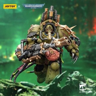 Joytoy - Guardia de la Muerte - Señor de la Virulencia con Puño de Poder y Lanzador de Plaga Gemelo 1/18 - Warhammer 40k
