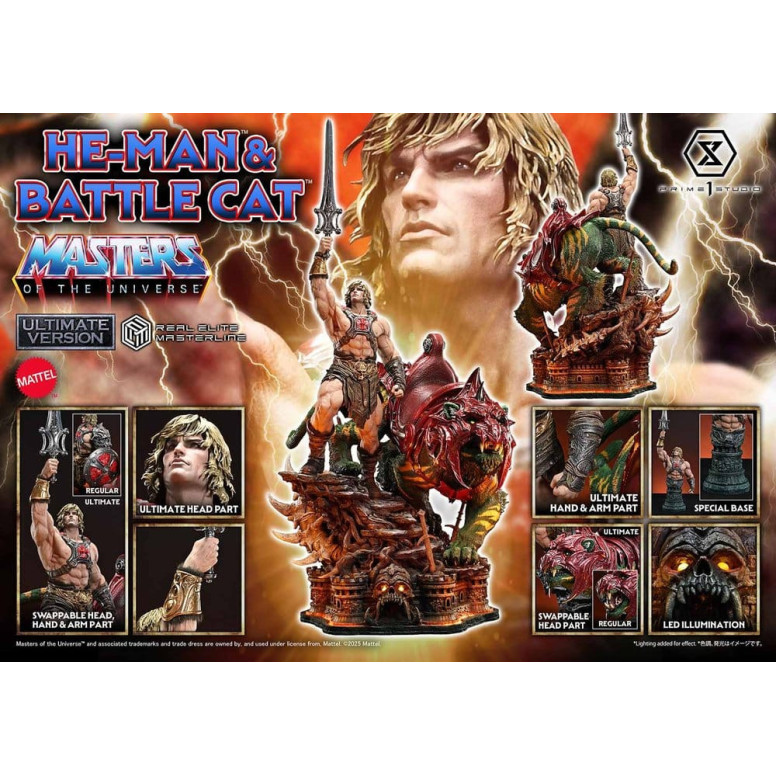 Prime 1 Studio - Masters of Universe - He-Man & Battle Cat Ultimate Bonus Version - Real Elite Masterline Series 1/4