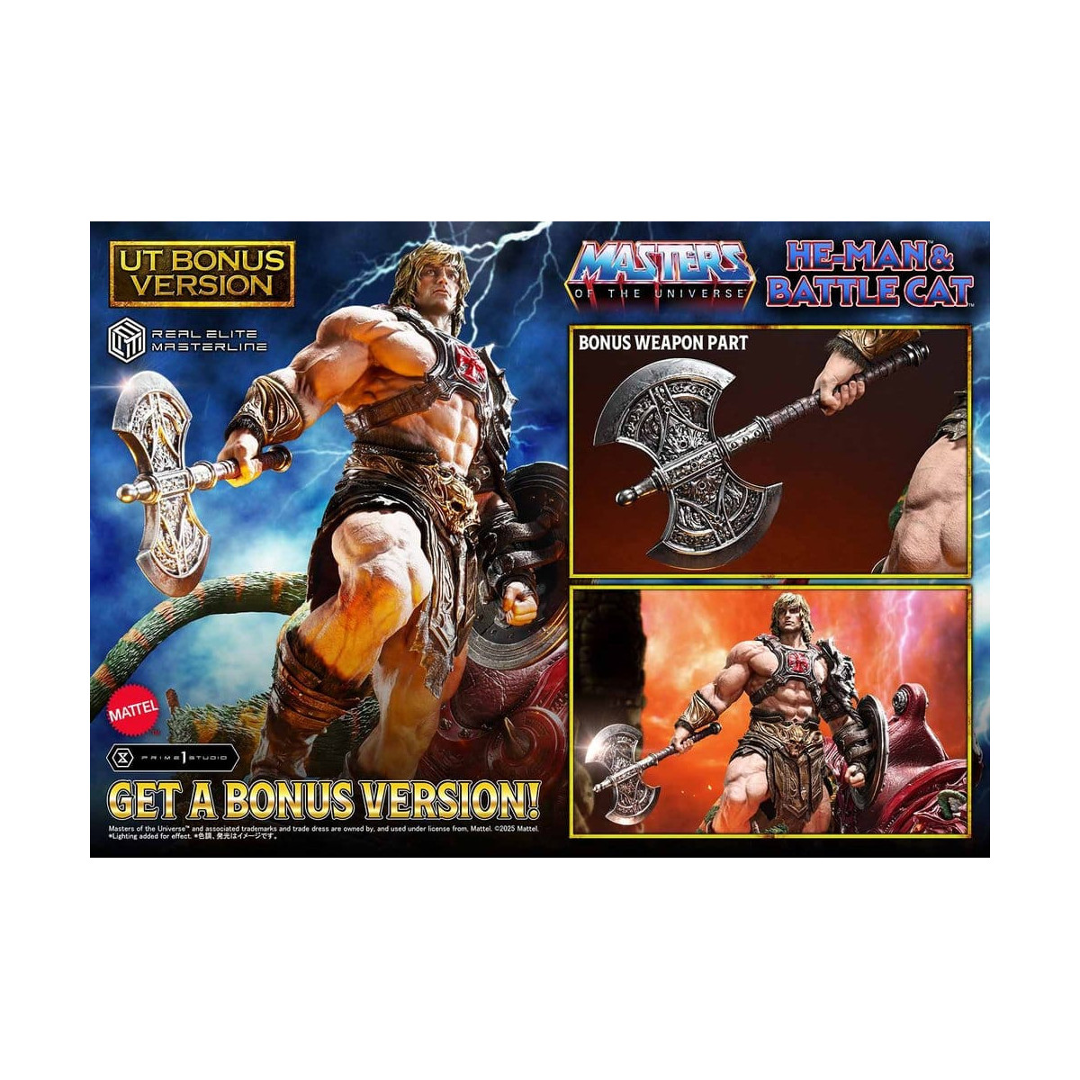 Prime 1 Studio - Masters of Universe - He-Man & Battle Cat Ultimate Bonus Version - Real Elite Masterline Series 1/4