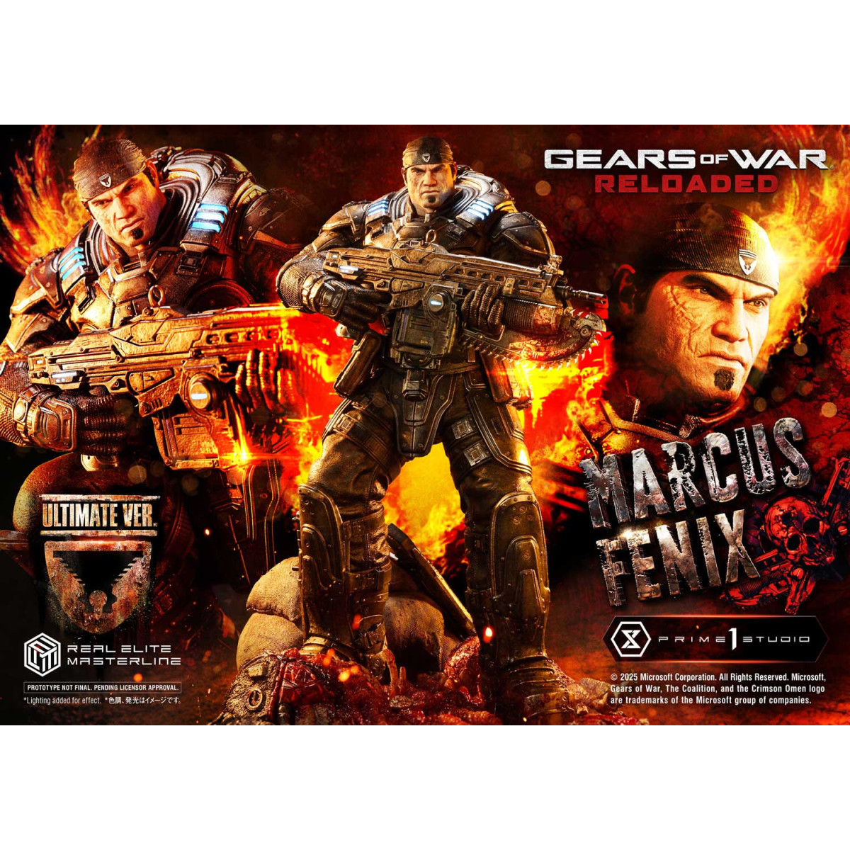 Prime 1 Studio - Gears of War Reloaded - Marcus Fenix Ultimate Bonus Version - Real Elite Masterline Series 1/3