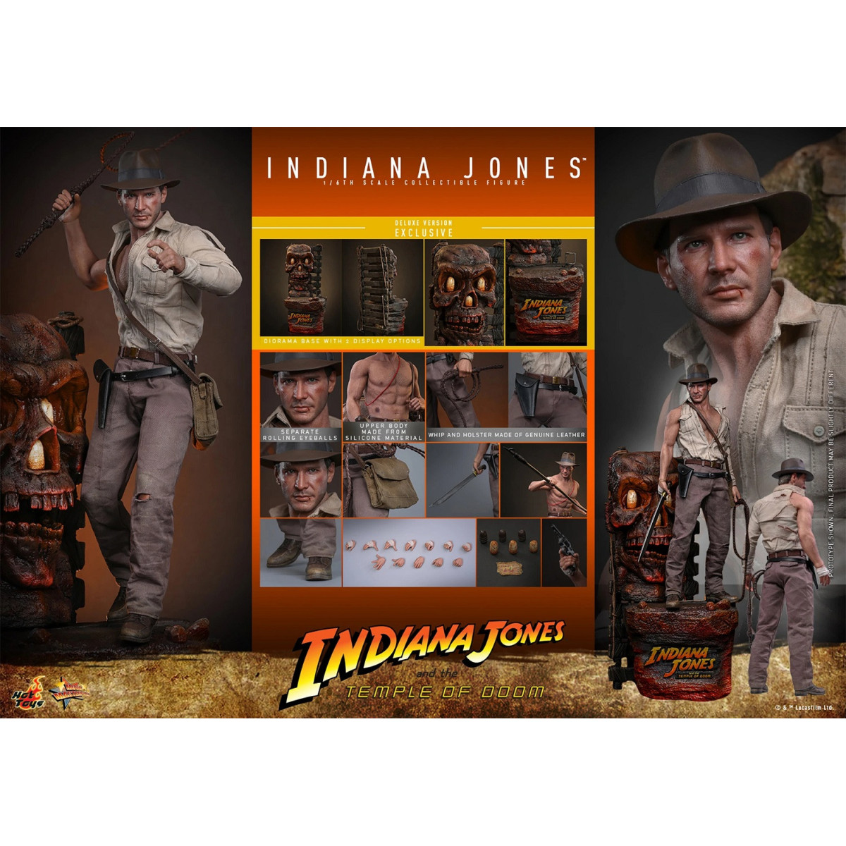 Hot Toys - Indiana Jones y el Templo de Doom - Indiana Jones Versión Deluxe MMS 1/6