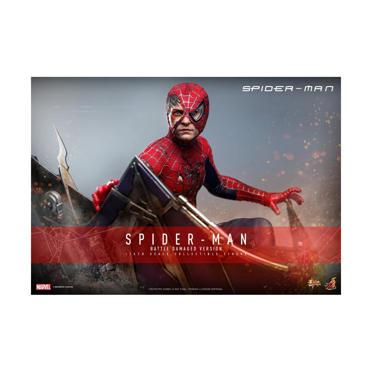 Hot Toys Marvel - Spider-Man (Battle Damaged Version) - Spider-Man (2002) Movie Masterpiece 1/6