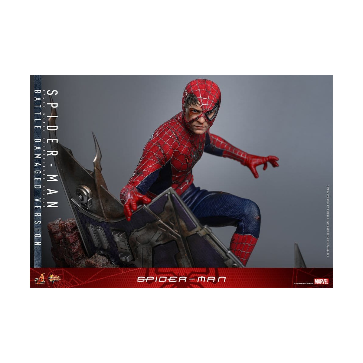 Hot Toys Marvel - Spider-Man (Battle Damaged Version) - Spider-Man (2002) Movie Masterpiece 1/6
