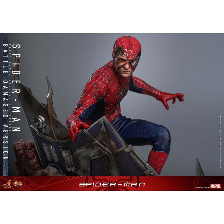 Hot Toys Marvel - Spider-Man (Battle Damaged Version) - Spider-Man (2002) Movie Masterpiece 1/6