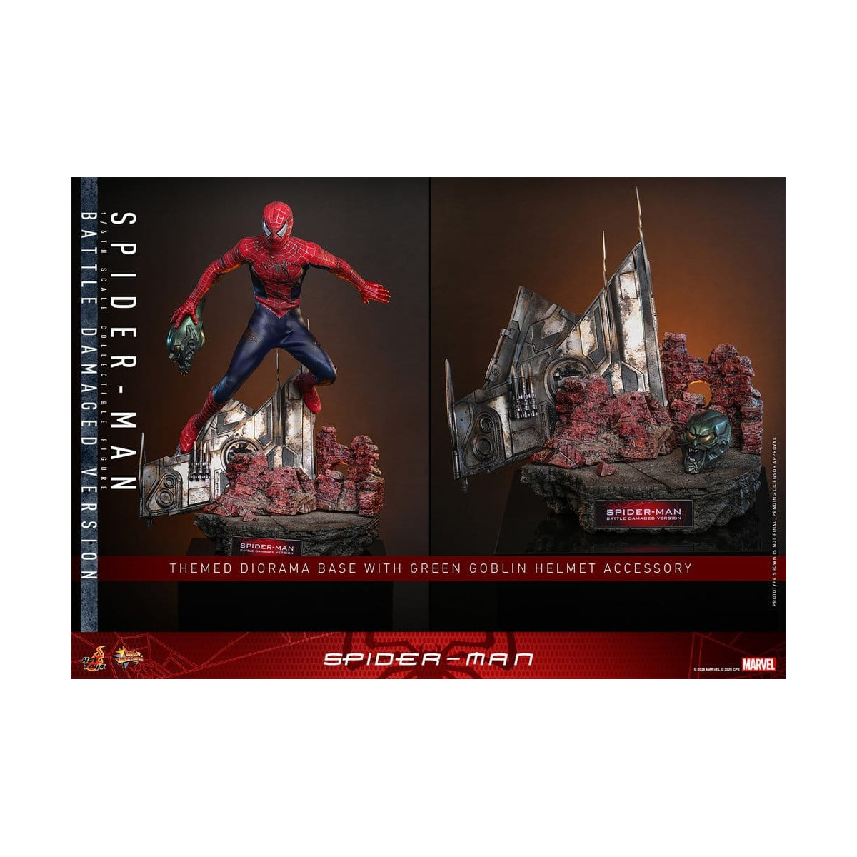 Hot Toys Marvel - Spider-Man (Battle Damaged Version) - Spider-Man (2002) Movie Masterpiece 1/6