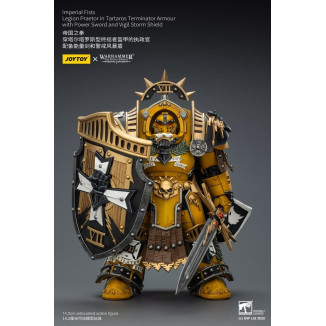 Joytoy - Warhammer - Imperial Fists - Pretor de la Legión con Armadura de Tartaros Terminator con Espada de Poder y Escudo de To